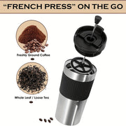 Insulated Stainless Steel French Press Mug 12oz Travel Coffee Tumbler