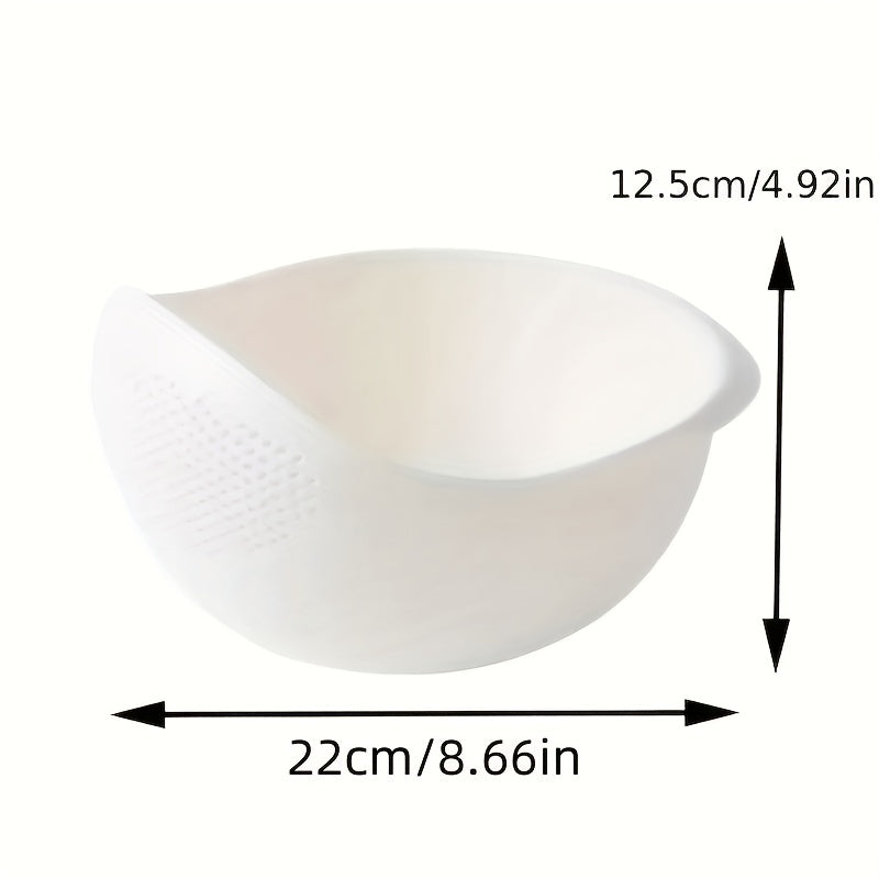 Plastic Rice Washing Bowl with Strainer for Small Grains and Kitchen Gadgets