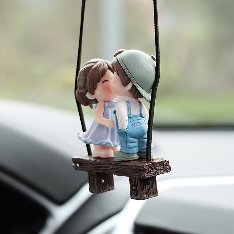 Juftlik O'yinchoqlari Oq Ko'k Yomg'irli Skirt Avtomobil Dekoratsiyalari Orqa Ko'rinish Oyna Qopqog'i To'plami