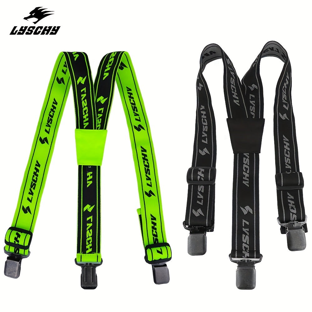Uniseks og'ir yuk motosikl ishtirokchilari uchun suspender shimlar, sozlanadigan elastik Y-tipi orqa