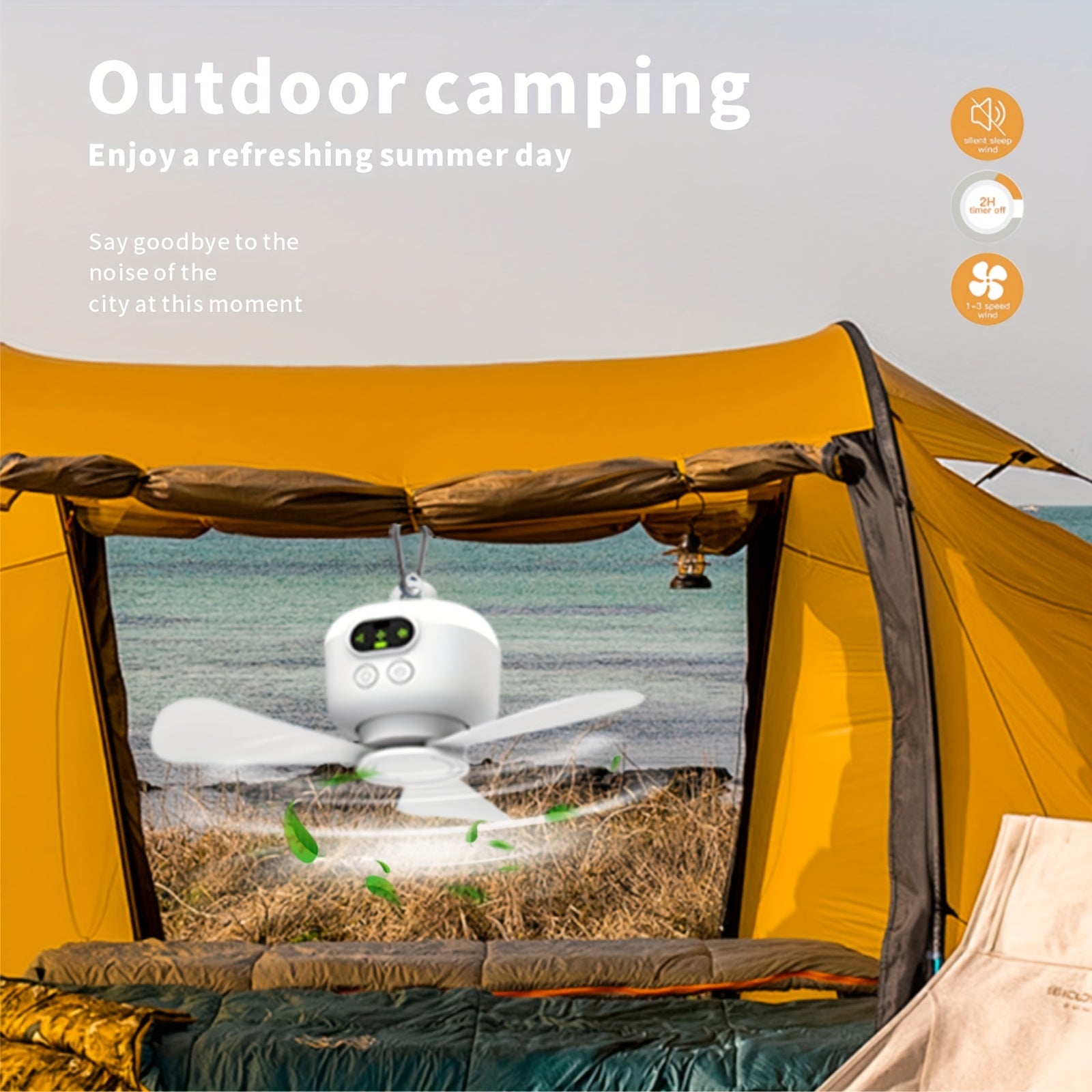 Portativ USB shift fanati, tungi chiroq bilan, lagerda va ochiq havoda faoliyatlar uchun mukammal, uzoq muddatli batareya va kuchli shamol.