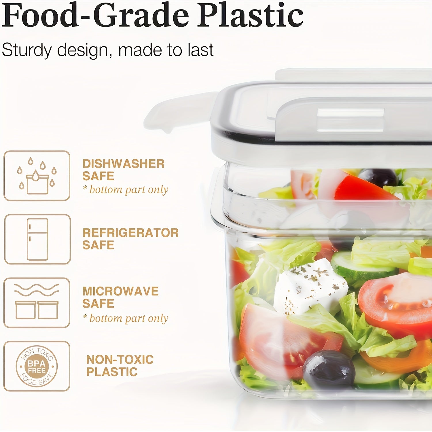 6/12pcs Food Storage Containers Set 1.6L Airtight BPA-Free Plastic with Labels for Pantry Organization