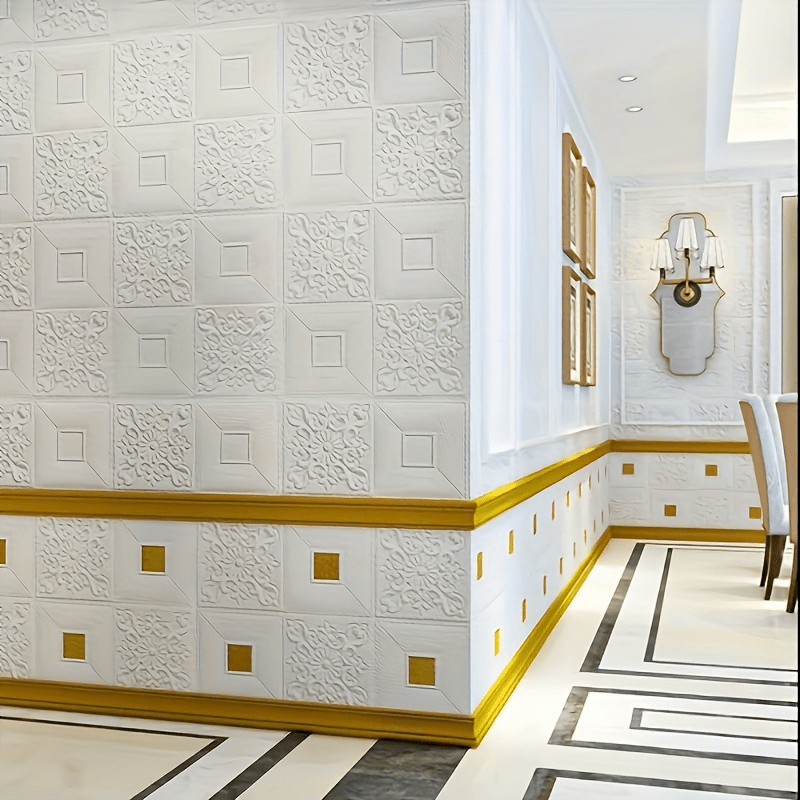 20pcs Waterproof 3D Foam Wall Tile Stickers Self-Adhesive Home Decor for Kitchen Bathroom Living Room