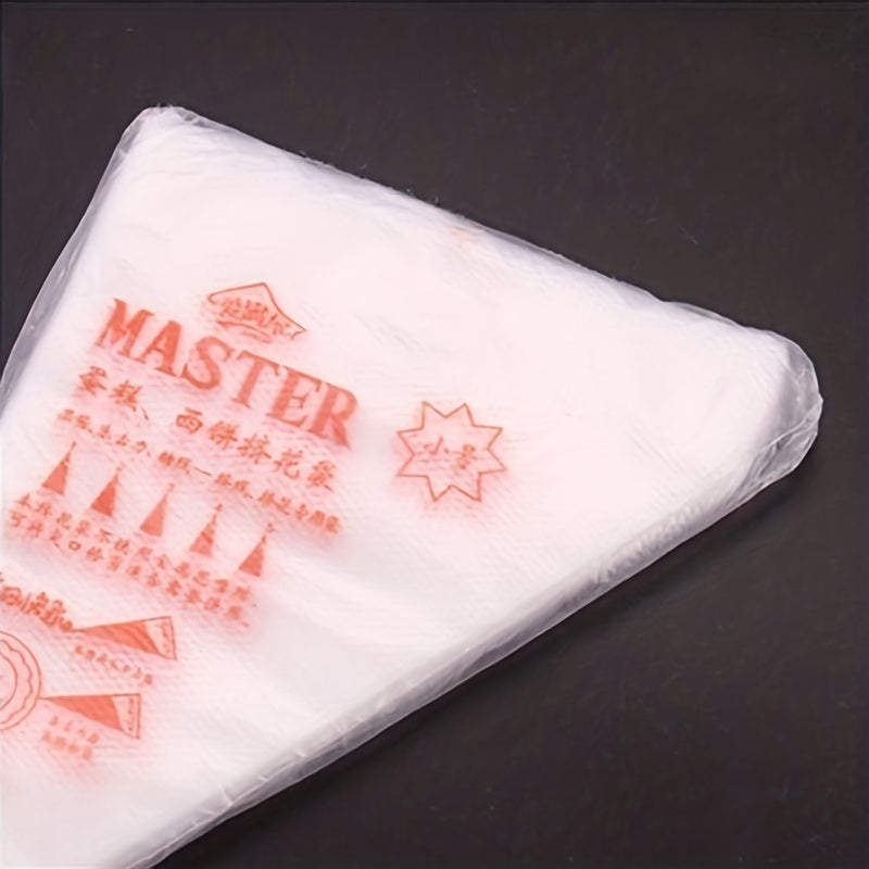 100 Premium Disposable Piping Bags for Cake Decorating, Durable Plastic