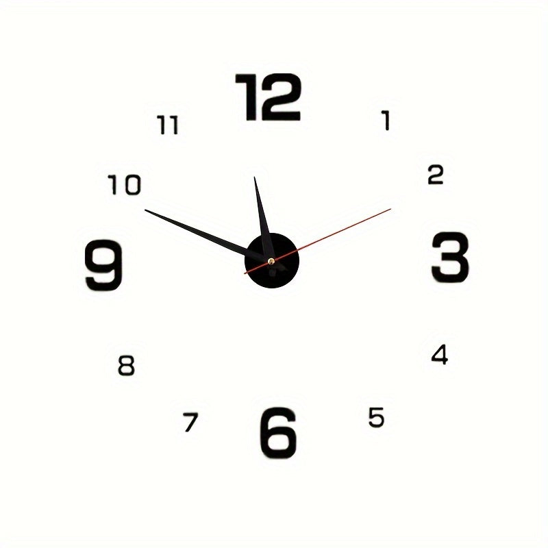 Digital European Style Luminous Wall Clock for Study and Living Room Silent Punch-Free