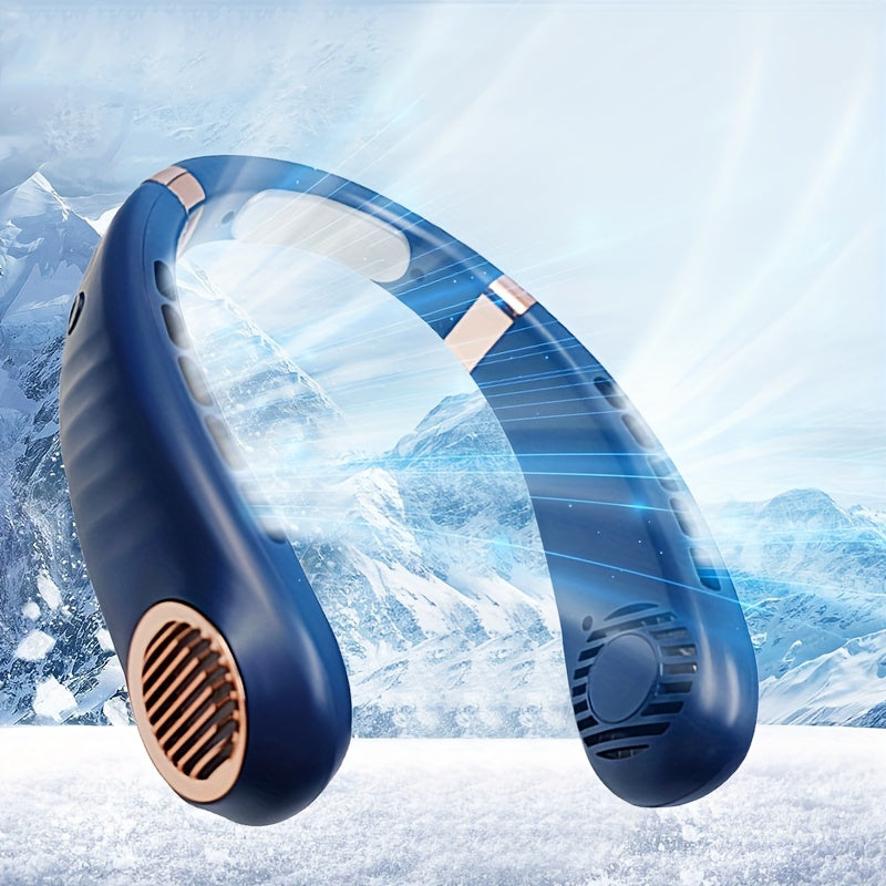 Portativ Bladeless Fan, kiyish uchun qulay, qo'lsiz, USB bilan qayta zaryadlanadigan shaxsiy sovutish ventilyatori