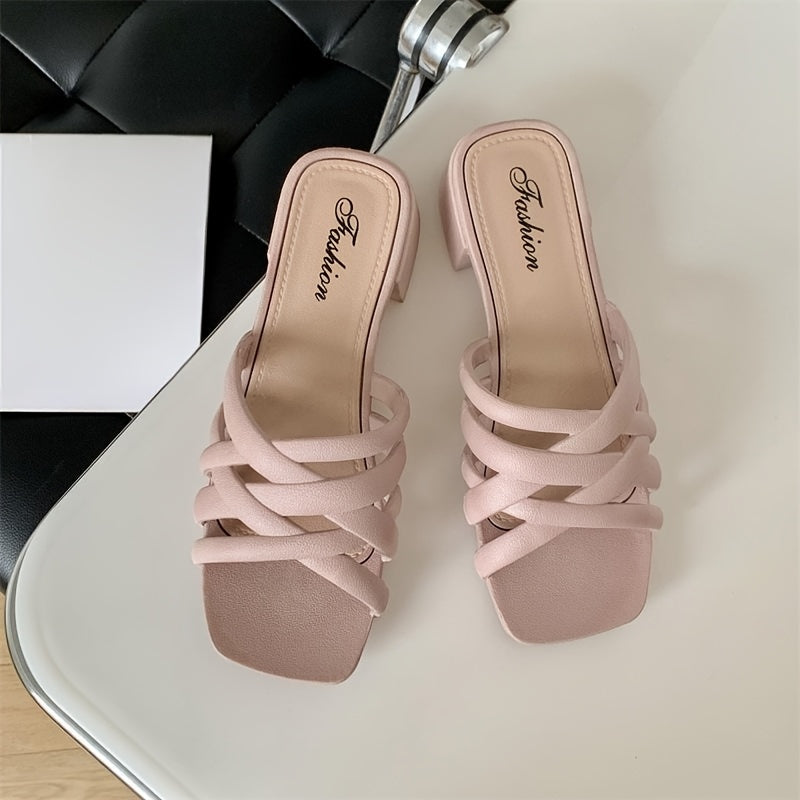 Women Summer Slip-On Sandals Breathable Mesh Flat Heel Open Toe