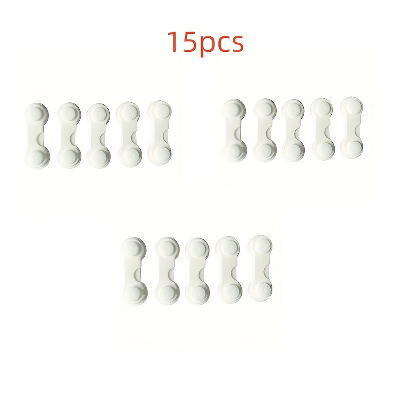 Childproof Drawer Locks 5 Pack Adjustable White Plastic Cabinet Latches for Home Safety