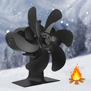Silent 6-Blade Heat-Powered Fireplace Fan for Wood Stove and Fireplace Air Flow