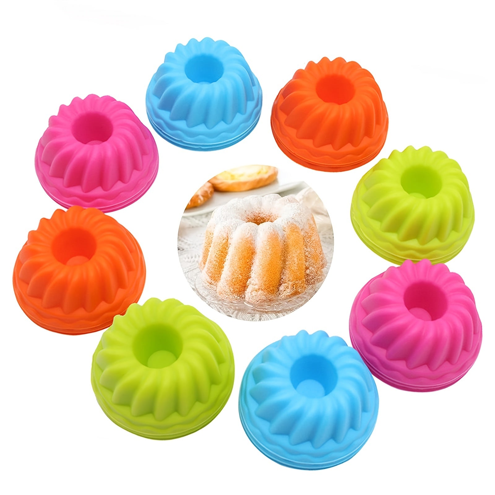 Mini Silicone Baking Cake Molds Set Nonstick BPA-Free for Muffins and Desserts