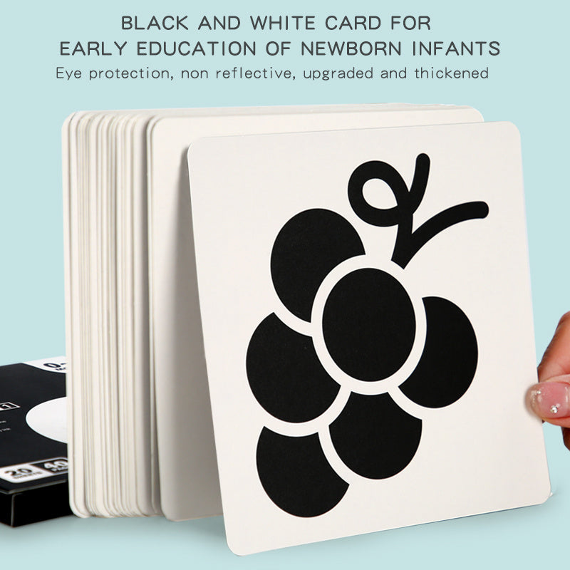 Baby Visual Stimulation Cards for Brain Development Black and White Red 40 Pages