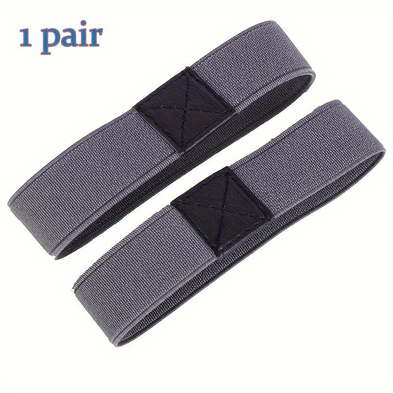 Women's High Elastic Shoe Straps 2pcs Flat Belts Solid Color No Tie