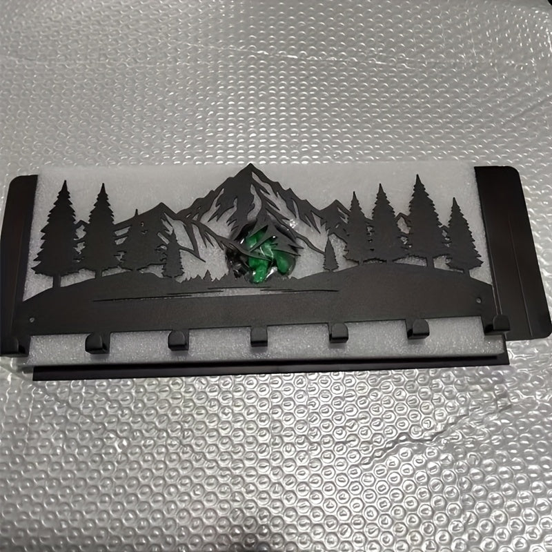 Metal Key Hook Rack for Entryway and Bathroom Organization with 5 Hooks