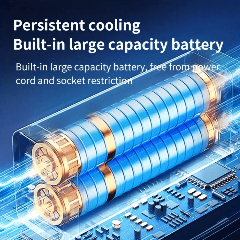 Mini Portable USB Desk Fan Air Conditioner Rechargeable 1800mAh Silent Personal Cooling Device