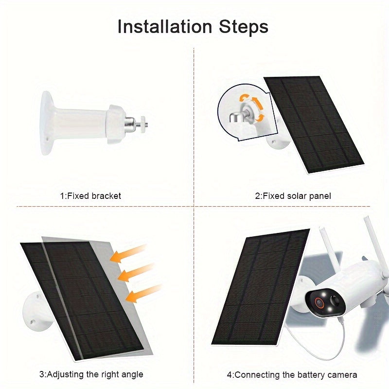 High-Efficiency Solar Panel Charger with USB and Micro USB Ports for Security Cameras and Wireless Doorbells