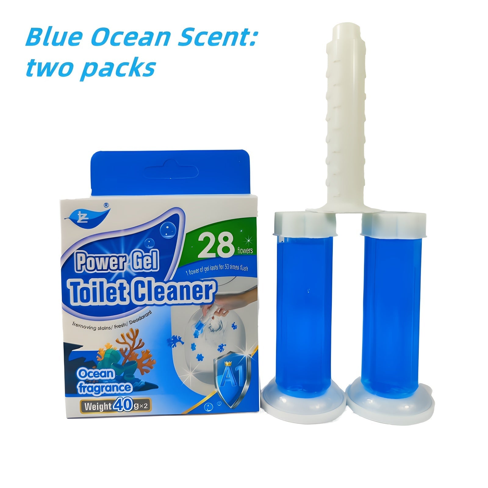 Toilet Cleaner Kit with Sticks Flowers Brush Deodorizer All-in-One Cleaning