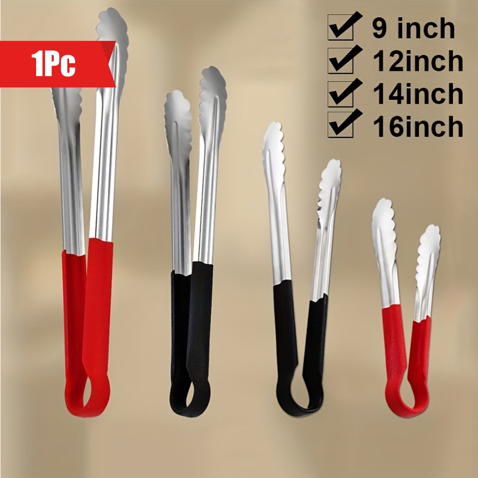 Stainless Steel Kitchen Tongs for BBQ and Serving Non-Slip Multi-Functional