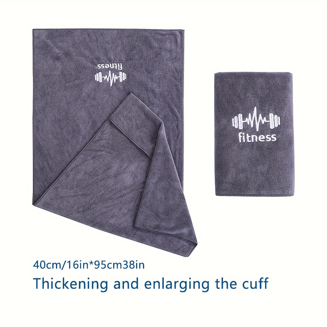 Absorbent Quick-Dry Sports Towel with Sleeve Cover for Fitness Running Outdoor Activities 40x96cm