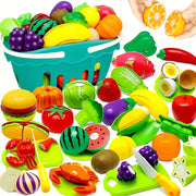 Kids Kitchen Toy Set with Fake Food Accessories for Ages 12 Months and Up