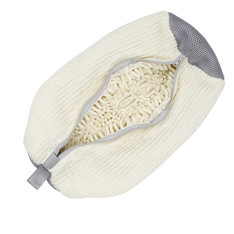 Chenille poyabzal yuvish sumkasi uchun sneakerslar, zipli kir yuvish tashkilotchisi, oval tikanli mato