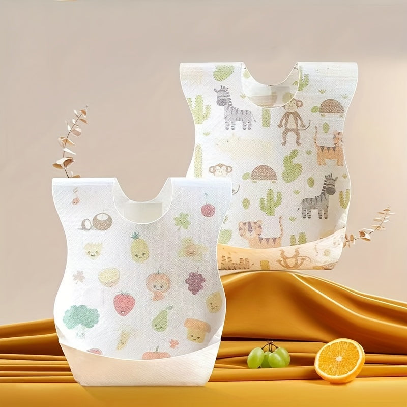 Set of 10 Waterproof Baby Bibs Single-Use Feeding Bibs for Infants