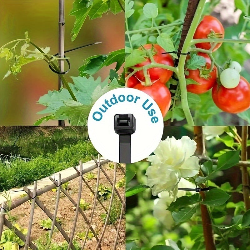 300 piezas de cinta de nylon negro ajustable de bloqueo automático, corbata de cremallera