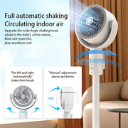 Three-in-One Shaking Head Floor Fan with Adjustable Heights for Home Dorm Outdoor