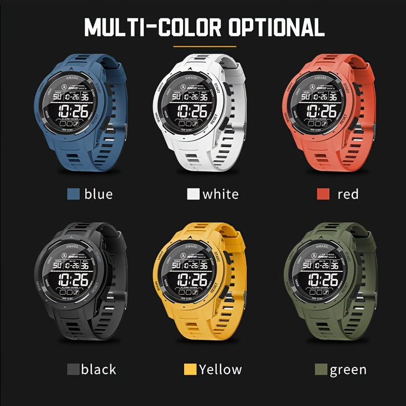 Men's Waterproof Smartwatch with LED Display Stopwatch Calendar Shock Resistant