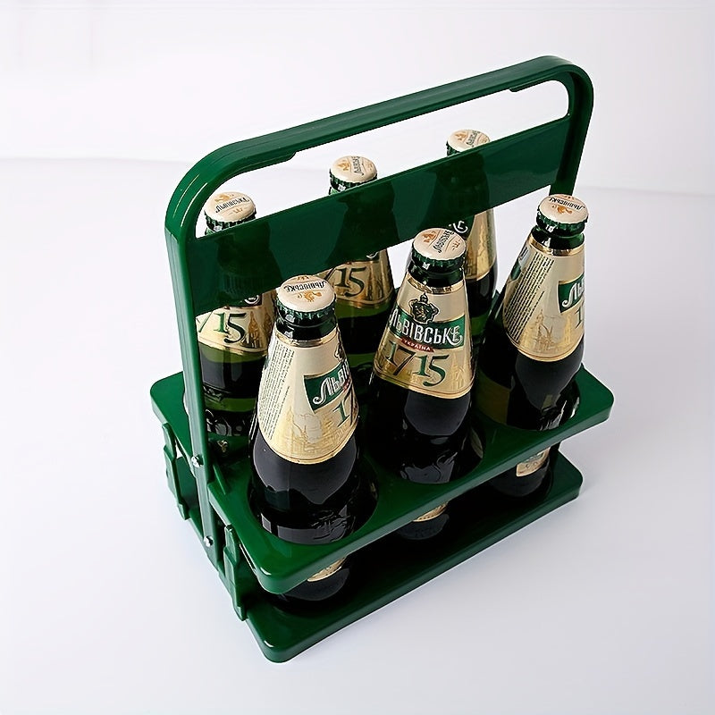 Portable Collapsible Plastic Beer Carrier for 6 Bottles for Bars Picnics and Catering