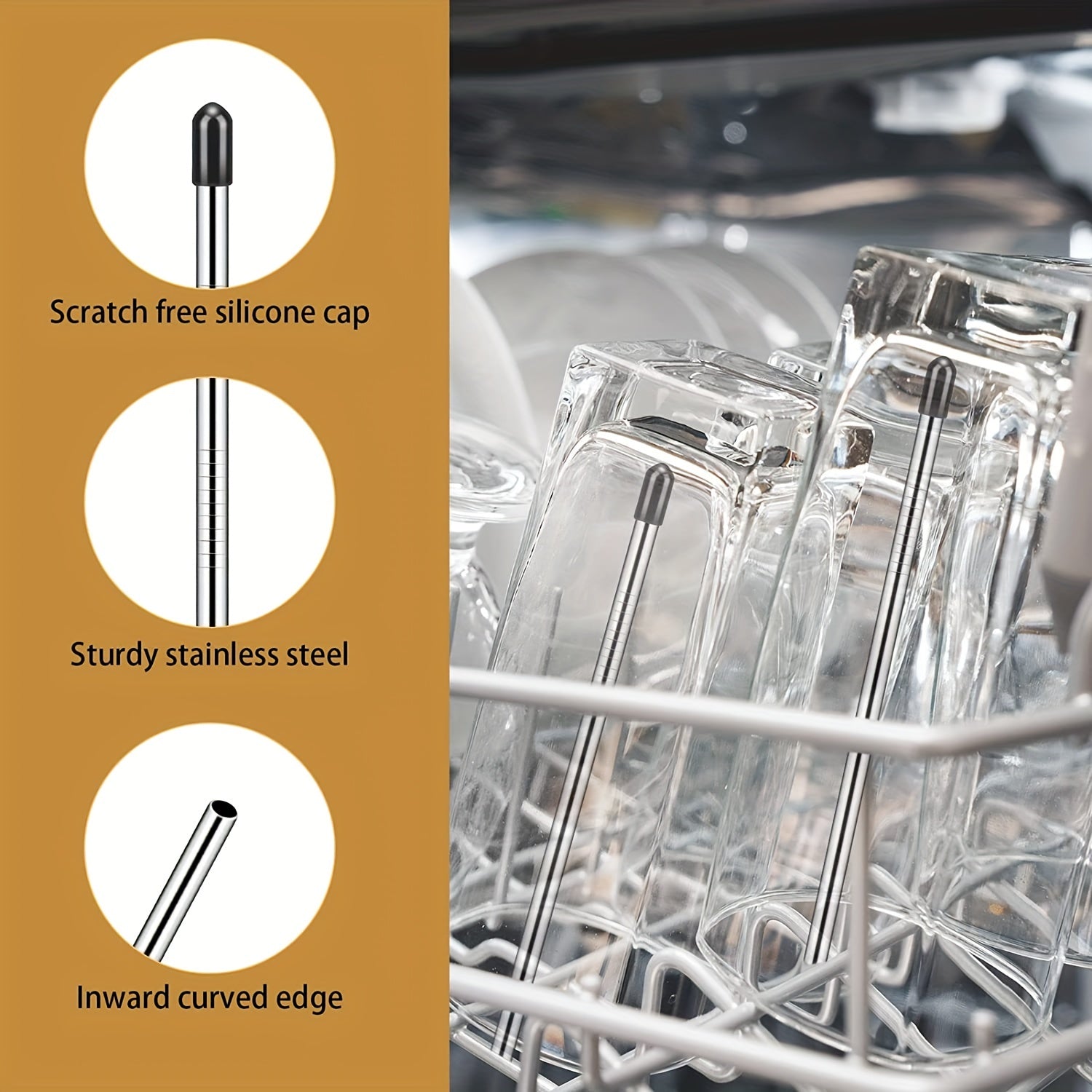 10 dona 8.54 dyuymli idish yuvish mashinasining drenaj qafasi, zanglamaydigan po'latdan o'rnatuvchilar bilan 1 dona 7.87 dyuymli idish savat to'plami