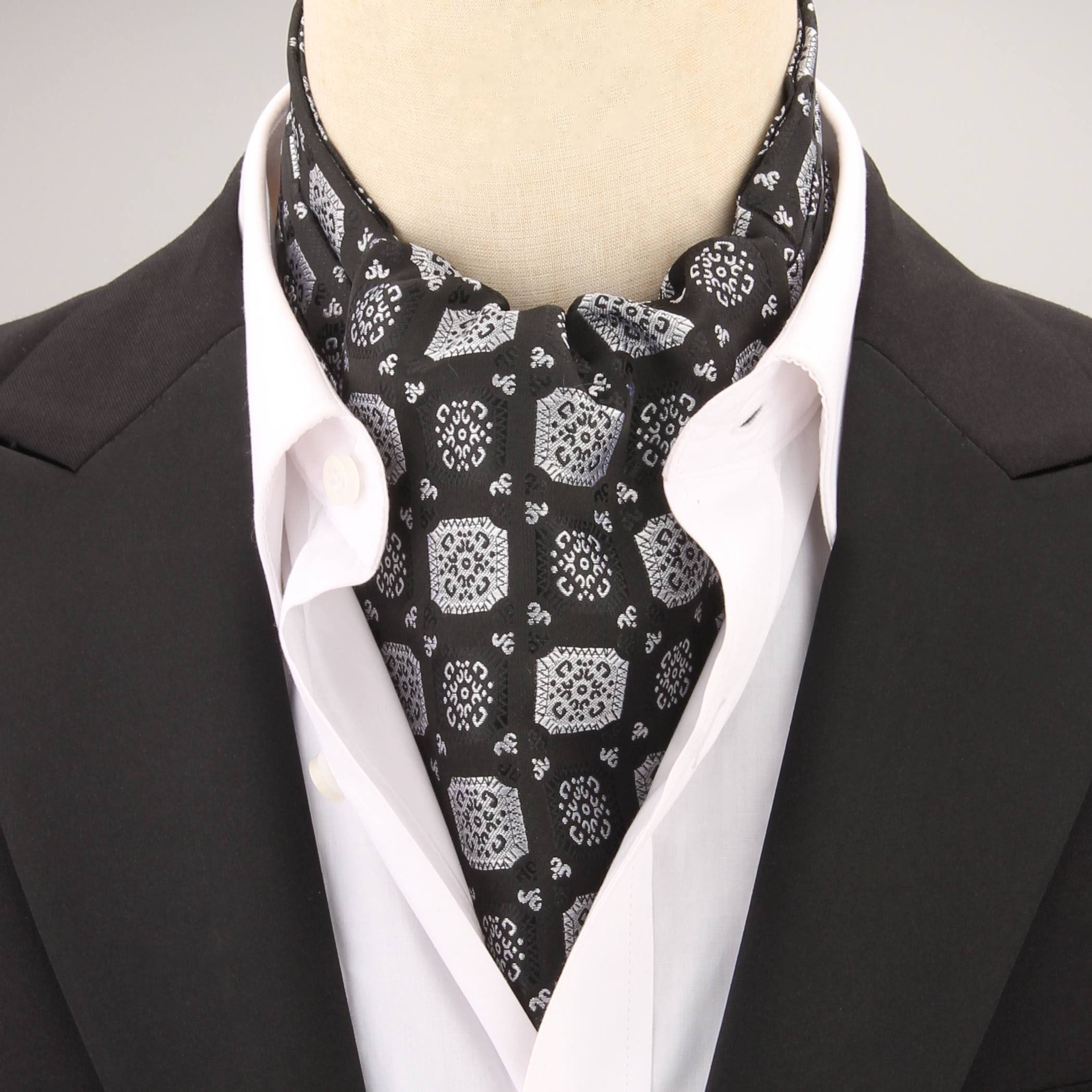 Men's Polka Dot Ascot Cravat Shirt Scarf Polyester for Casual and Formal Wear