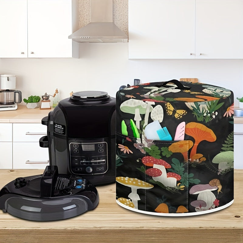 Kitchen Appliance Cover Dust Protector for Instant Pots Pressure Cookers and Air Fryers Botanical Mushroom Pattern