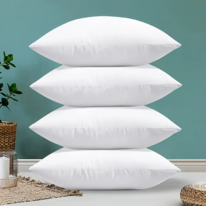 Set of 4 Hypoallergenic Square Throw Pillow Inserts with Soft Polyester Fill
