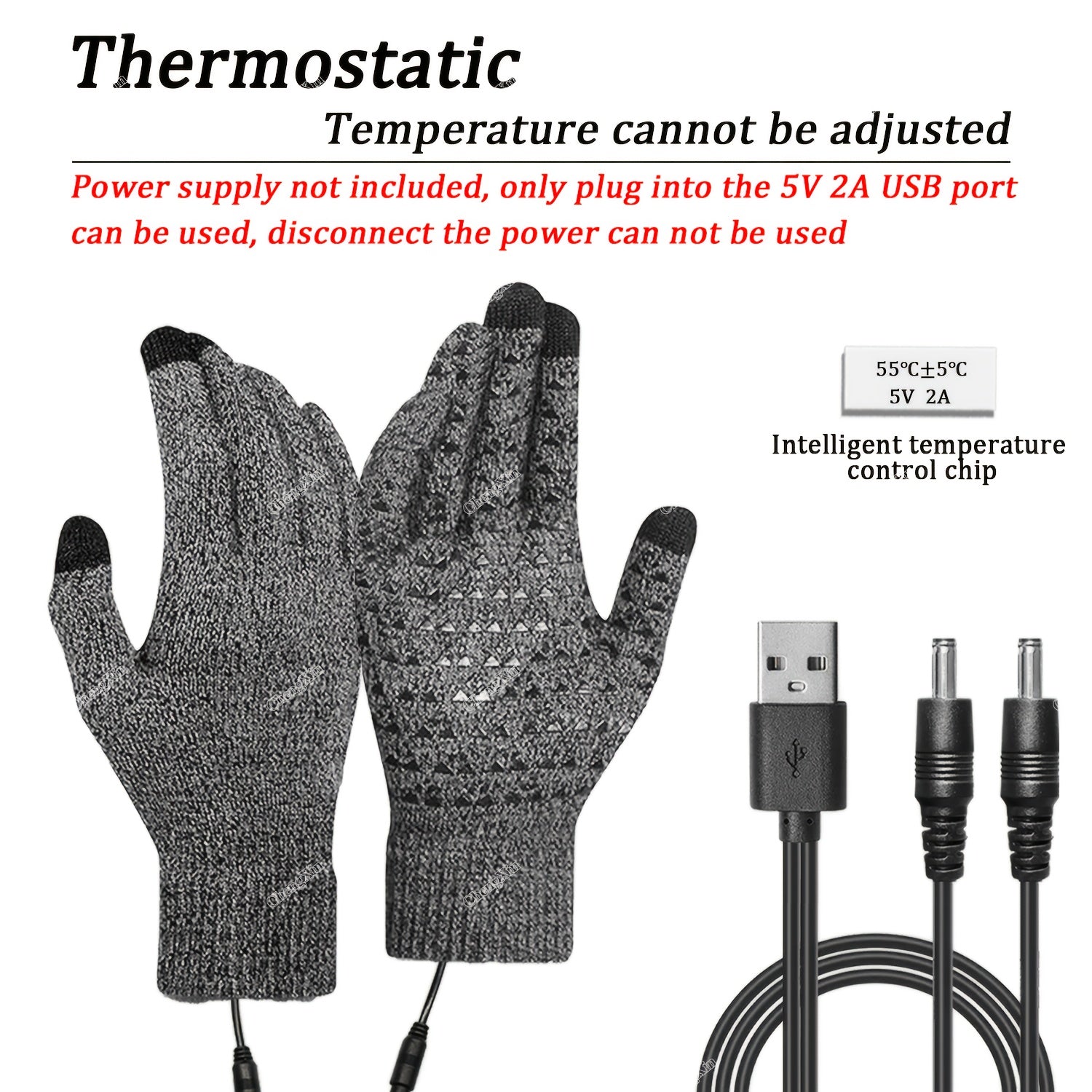 Electric Gloves with Intelligent Temperature Control Three-Speed Adjustment USB Powered Winter Warm Gloves