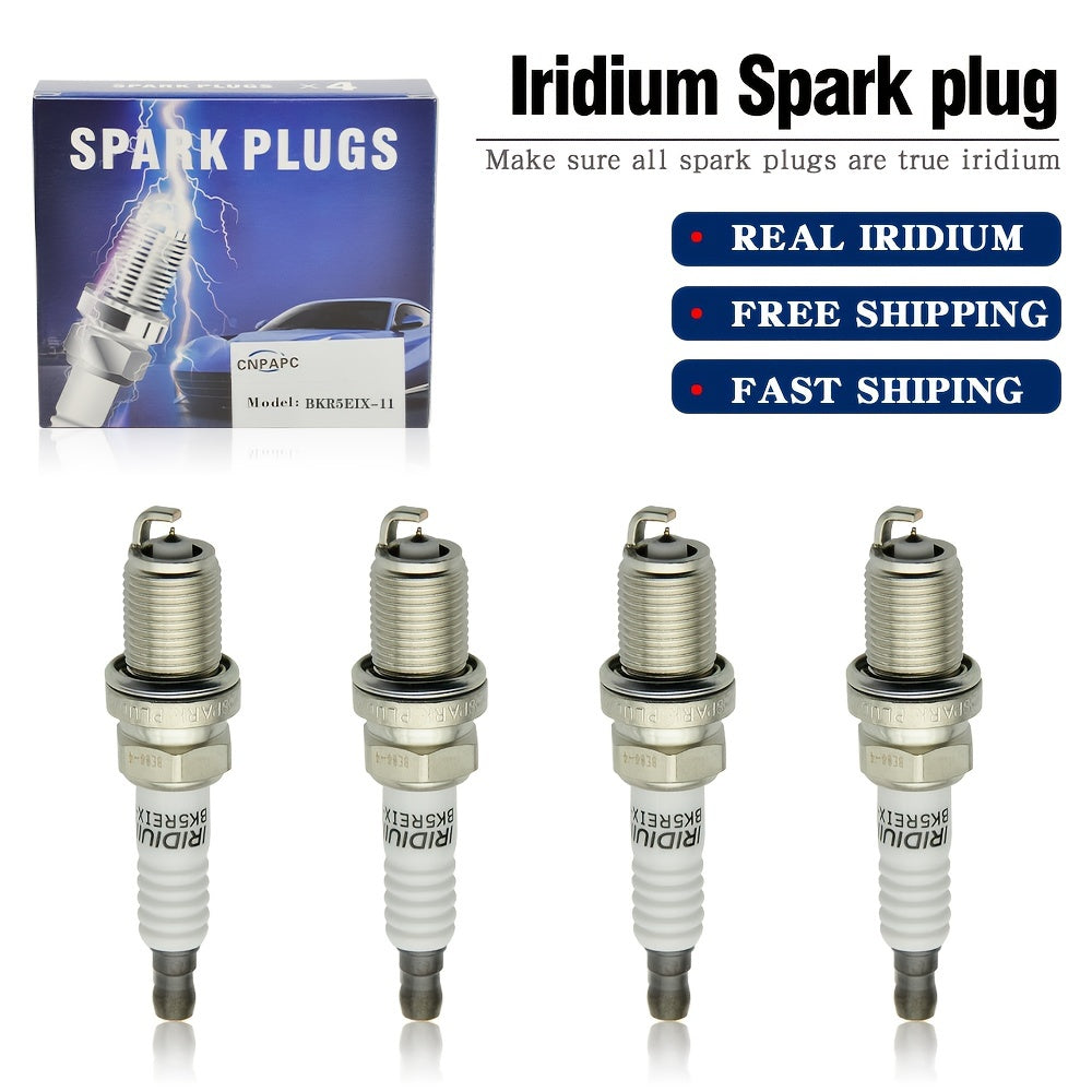 4 Pack Spark Plugs BKR5EIX-11 Compatible with Multiple Cars