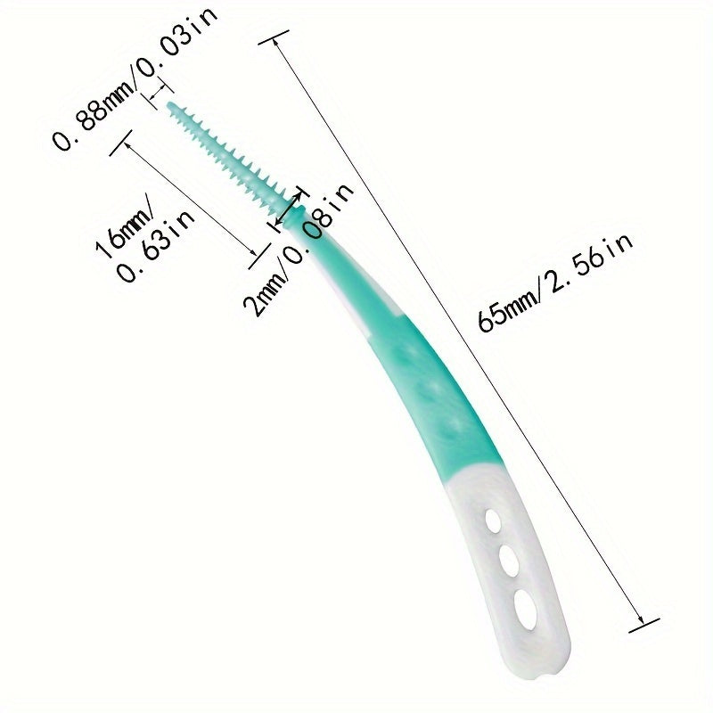 60 dona L-shaklidagi stomatologik seam cho'tkasi silikon tish tishlari uchun