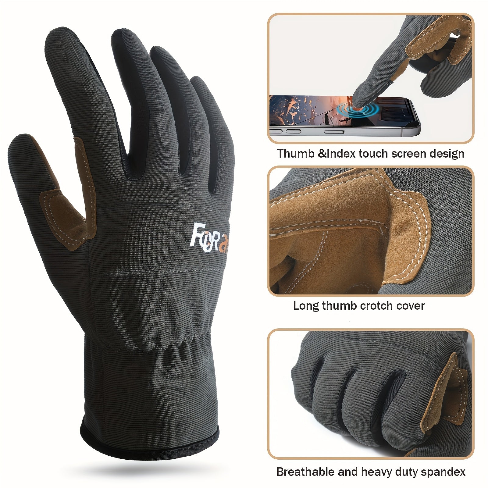 Men Women Touchscreen Outdoor Gloves Lightweight Soft Multipurpose