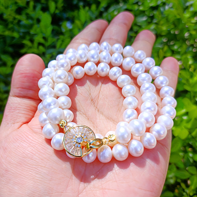 Freshwater Pearl Necklace for Women with Genuine Pearls and Unique Growth Patterns