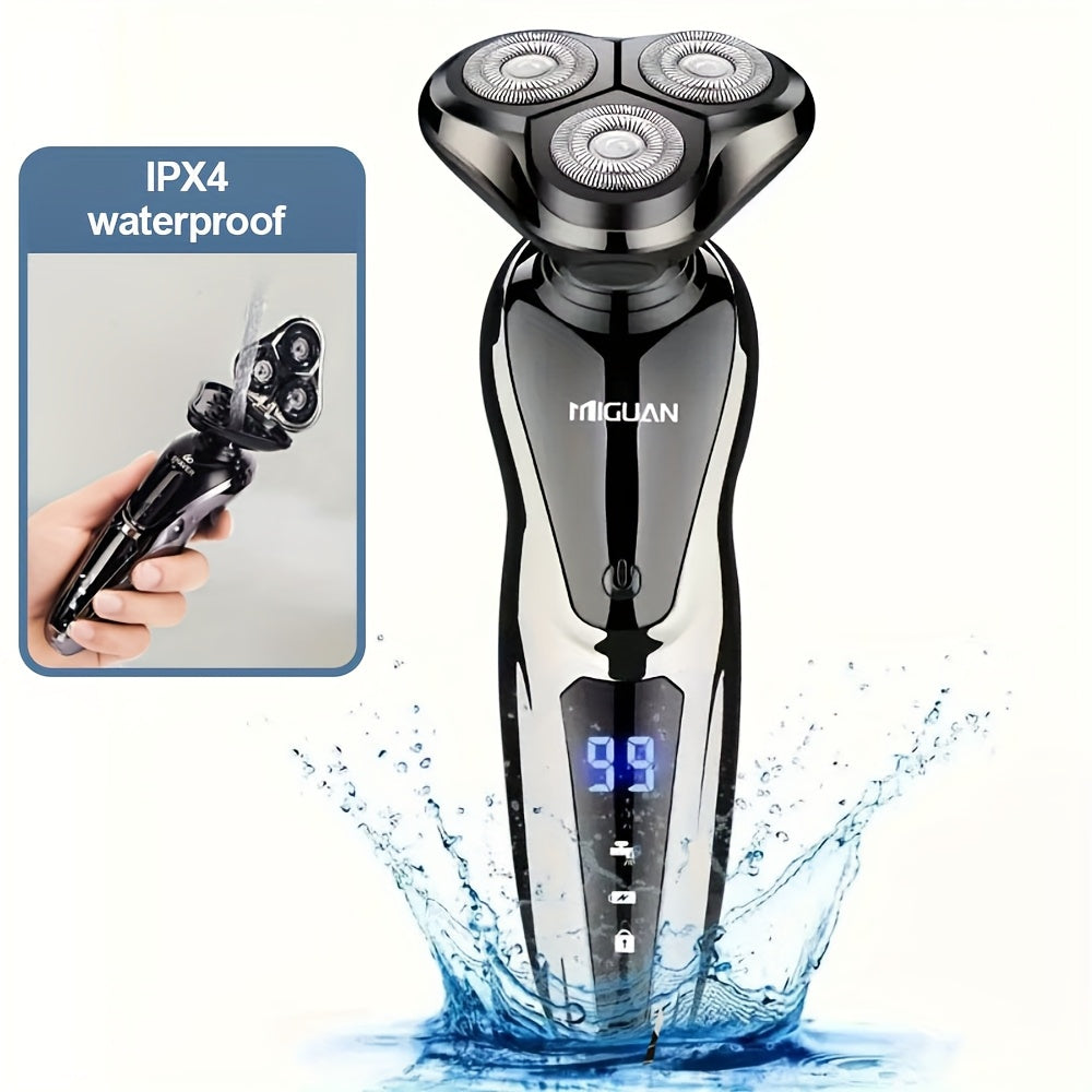 3-in-1 Electric Shaver Set for Men Nose Hair Trimmer Hair Sideburns Trimmer Rechargeable Lithium Battery LED Display Stainless Steel Blade