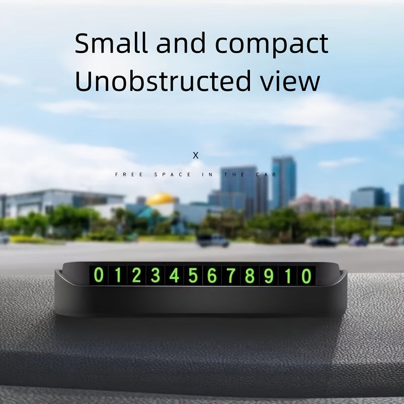 Plastic Car Dashboard Parking Number Plate Interior Accessory