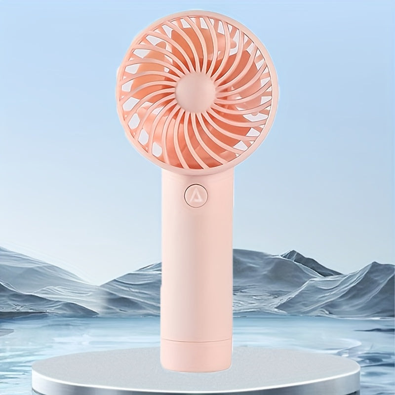 Portable Handheld Fan with 3 Speeds and Rechargeable 400mAh Battery for Indoor Outdoor Use