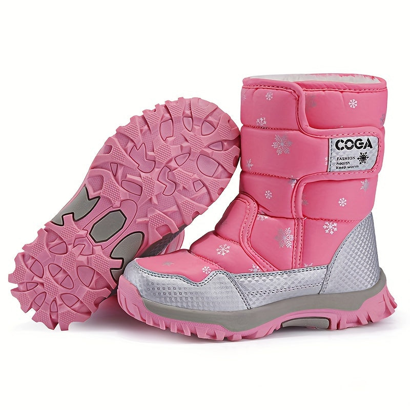 High-Top Snow Boots for Boys Girls Toddler Winter Snowflake Design Casual Outdoor