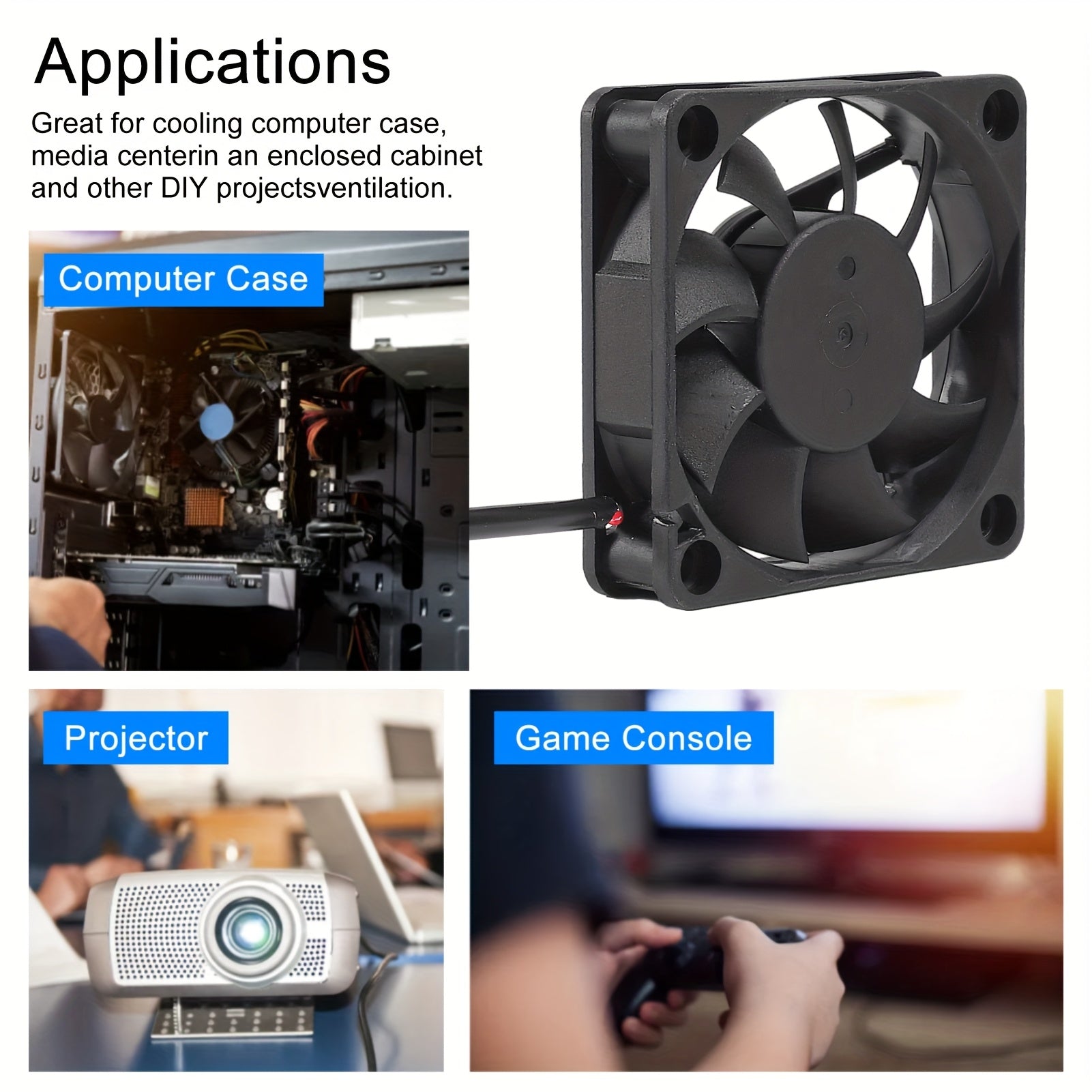 2pcs 60mm USB DC Cooling Fans for PC Case and Raspberry Pi