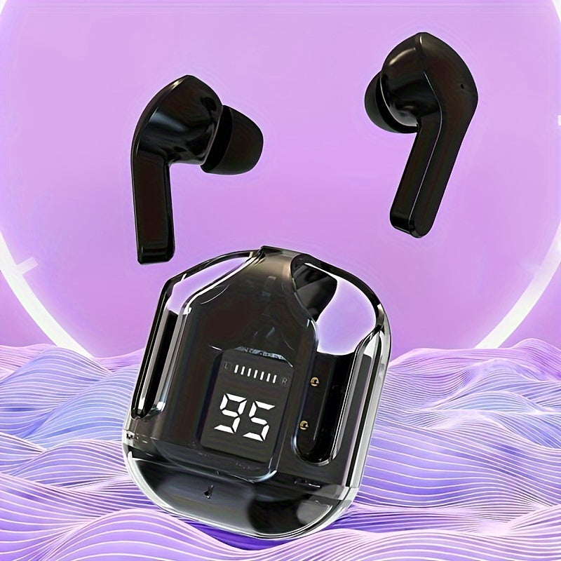 Беспроводные наушники высокой четкости с сенсорным управлением, цифровым дисплеем и перезаряжаемой батареей для игр, спорта и отдыха - пластиковый материал, для взрослых.