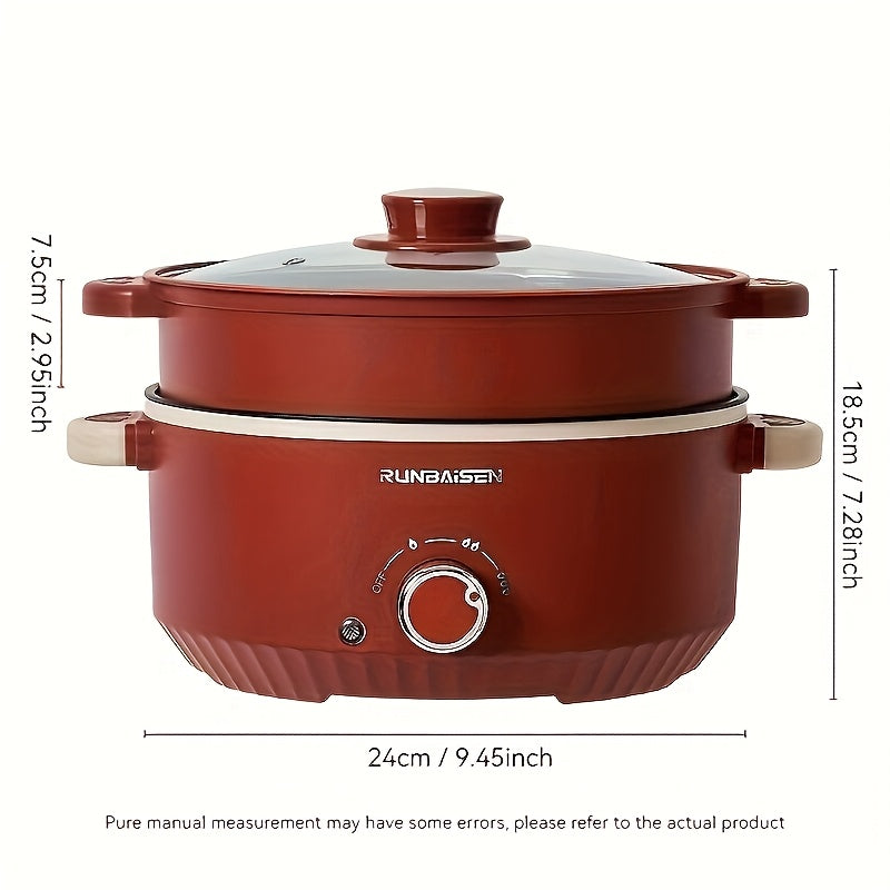 1 dona UAO Elektr taom pishirish qozoni, issiq qozon va qovurish funksiyalari bilan. Katta sig'imli, yopishmaydigan, yotoqxona va uy uchun mos. 220-240V Evropa rozetkasi. Qishki ovqat ta'minoti uchun ideal.