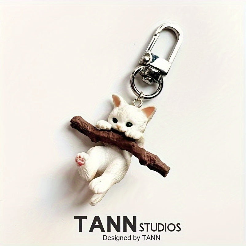 White Kitty Resin Pendant Charm for Women's Accessories