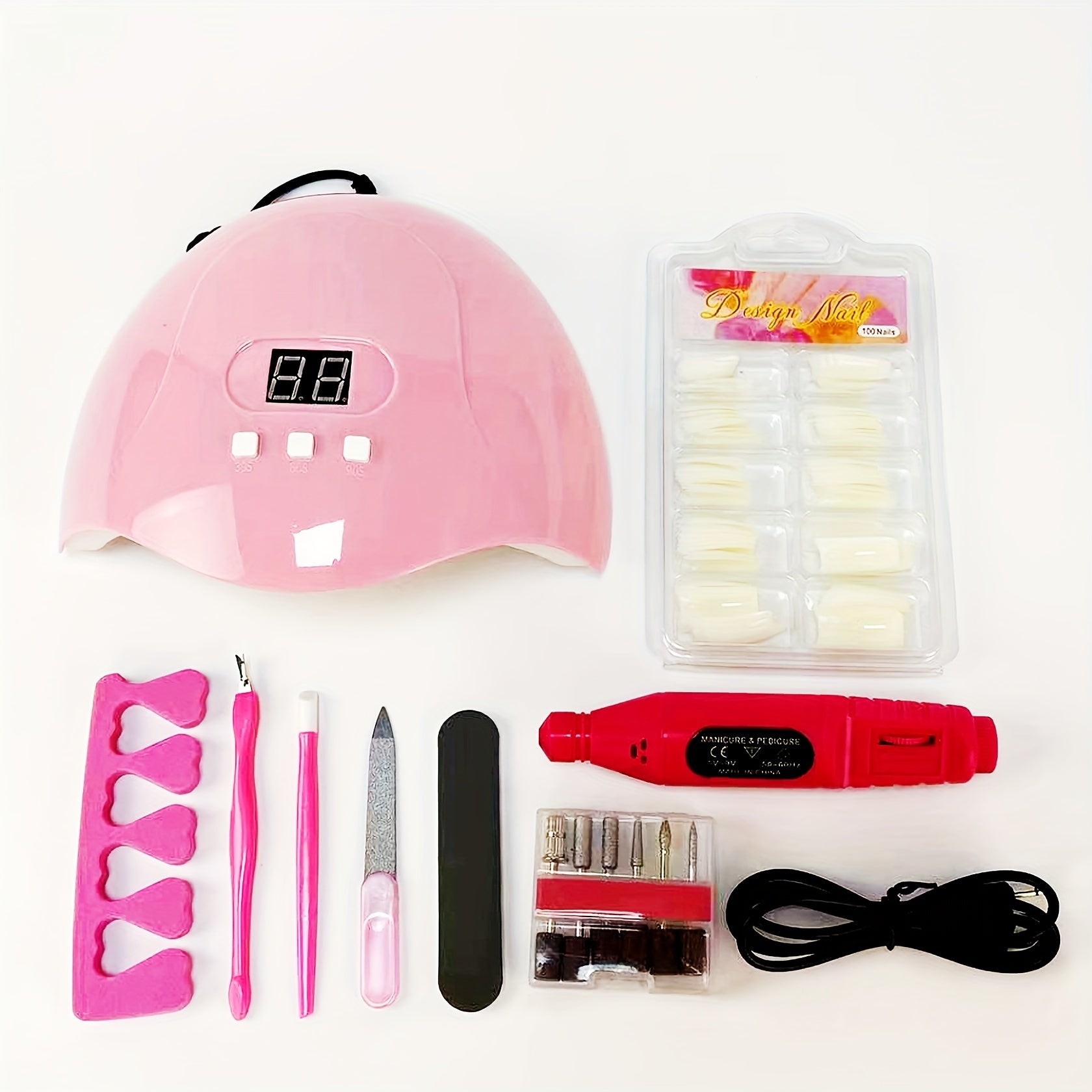 Electric Nail Drill UV LED Lamp Manicure Kit for Beginners 54W