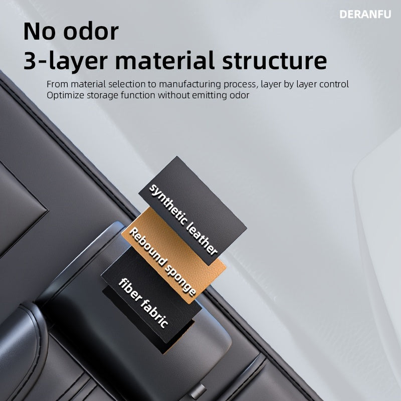 Organizador de respaldo para asiento de coche con bolsillos de malla de cuero, almacenamiento, negro, con múltiples compartimentos