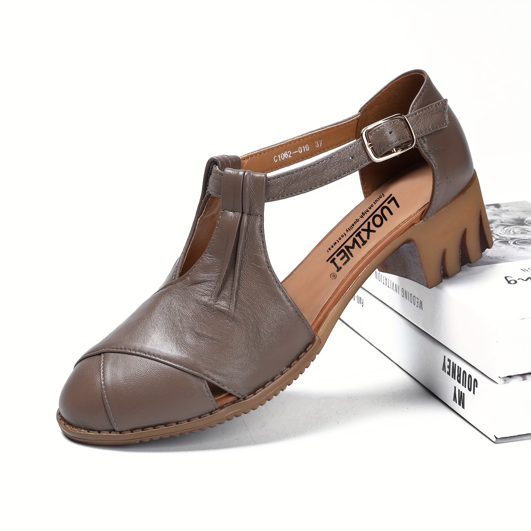 Women's Roman Sandals Cushioned PU Insole Non-Slip Rubber Sole Beige Summer