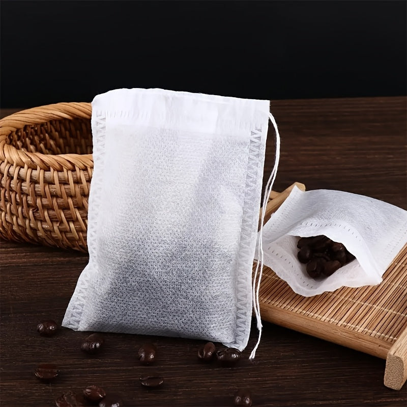 Set of 100 Food Grade Non-woven Fabric Tea Filter Bags for Loose Leaf Tea